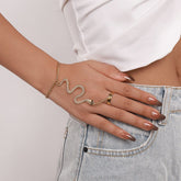 Boho Snake Finger Ring Chain Bracelet